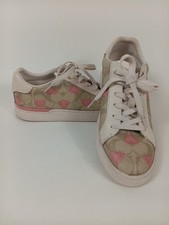 WOMENS COACH SNEAKERS HEARTS COLLECTION LOWTOP SHOES SIGNATURE CANVAS SIZE 9B