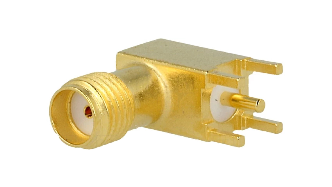 SMA Female Socket Right Angle 90 50 Ohm THT to PCB delrin POM 3-1478978-1 /T2UK