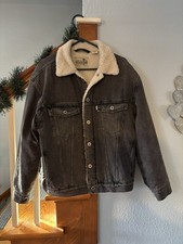Levi  s Jean Denim Jacket Mens S Black Silvertab Sherpa Trucker VTG Inspired Y2K