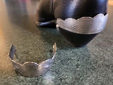 One Vintage Pair Silver Western Cowboy Boot Heel Plates Guards with Defects
