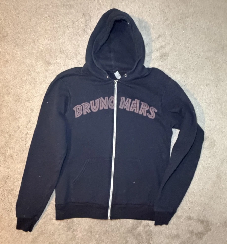 Sudadera con Capucha Bruno Mars Vintage Doo Wops & Hookigans Mercancía Cremallera Talla Mediana 2010 Foto 2 de 3