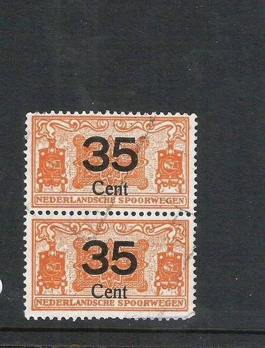 Netherlands Railway (Spoorwegen) : Parcel Stamp 2 x 35c