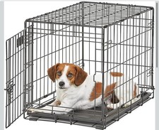 MidWest Folding Dog Crate 24L x 18W x 19H for Small Dogs Life Stages Leak Proof