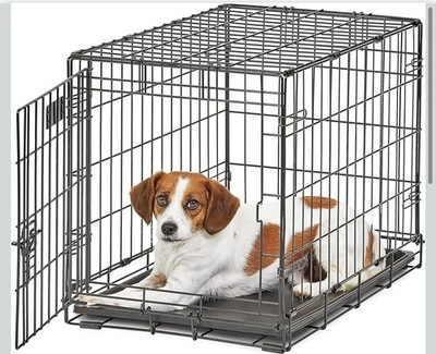 MidWest Folding Dog Crate 24L x 18W x 19H for Small Dogs Life Stages Leak Proof