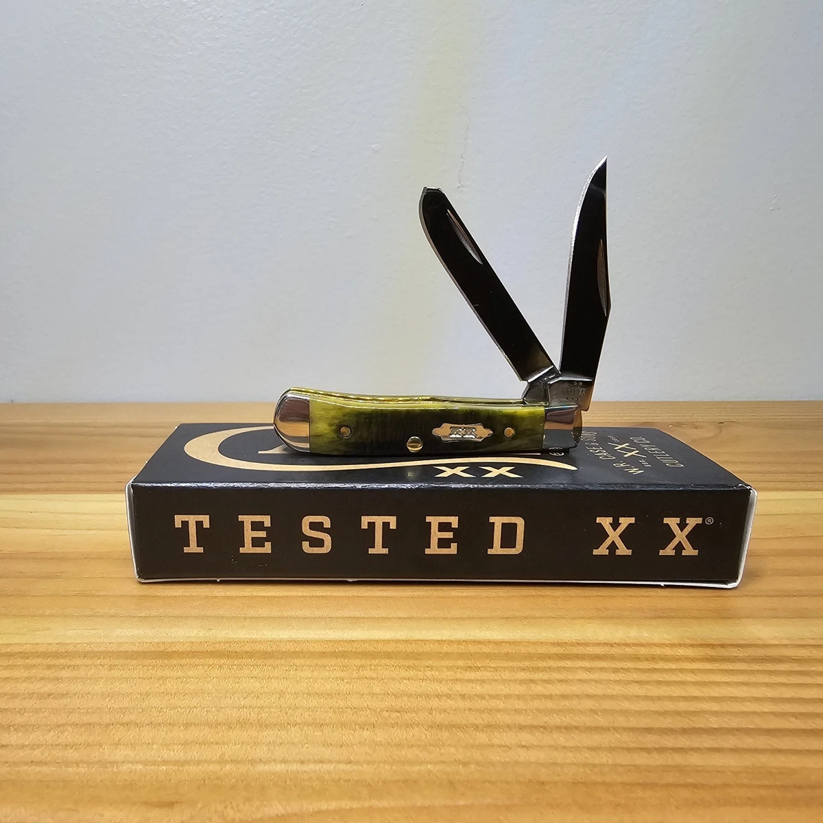 Case XX Tiny Trapper 62154 SS Olive Green Bone Sawcut Jig Knife