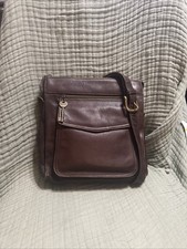 Fossil 1954 Vintage Brown Pebble Leather Crossbody Shoulder Bag Satchel #75082