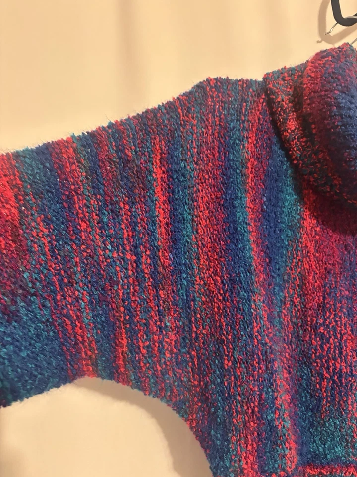 Vtg L'Americaine Sweater Medium 70s Space Dye Cowl Neck Rainbow Turtleneck - Image 4 of 4