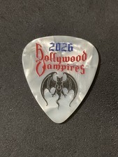 Joe Perry Hollywood Vampires 2026 UK Tour Pearl Logo Signature Guitar Pick 