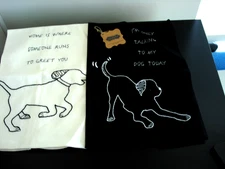 NWTMud Pie I'M ONLY TALKING TO MY DOG/HOME IS  WHERE Cotton Kitchen Towels set 2