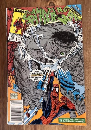 AMAZING SPIDER MAN #328 Marvel Comics 1990 Todd McFarlane HULK Spidey Newsstand