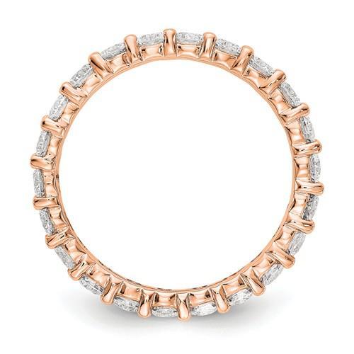 14k Rose Gold Round Diamond Eternity Band Ring Shared Prong 2.00ct Size ...
