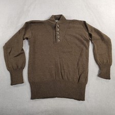 Military Sweater Mens Medium Green Wool Knit Pullover Henley 8405 00 163 8906