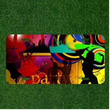 Custom Personalized License Plate Auto Tag With Colorful Random People Design