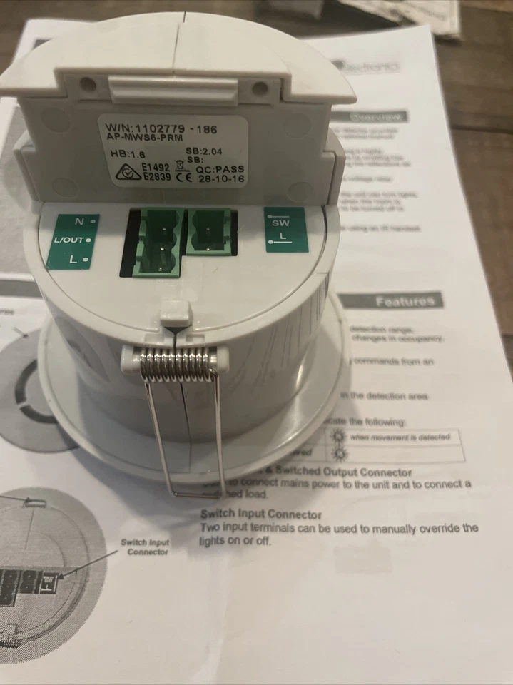 vitesse Ceiling Microwave Presence/absence Detector With 3m Lead - Image 4 of 4