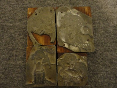 FISK HATS ADVERTISEMENT VINTAGE PRINTING BLOCKS- SET OF 4-OVERALL VERY GOOD COND