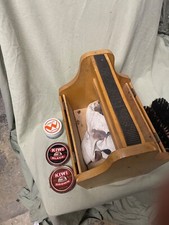 Vintage Kiwi Shoe Groomer Foot Rest Box With 2 Brushes, Polish And Shoe Horn