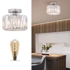 Modern Chandelier Light Crystal Ceiling Light Fixture Flush Mount Ceiling Lamp