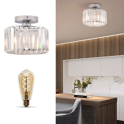 Modern Chandelier Light Crystal Ceiling Light Fixture Flush Mount