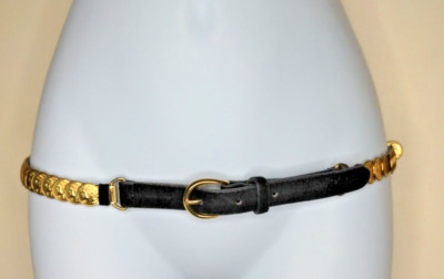 Hippie Retro Hippie Gold Tone CAESAR MEDALLION Circle Metal Belt Size Large