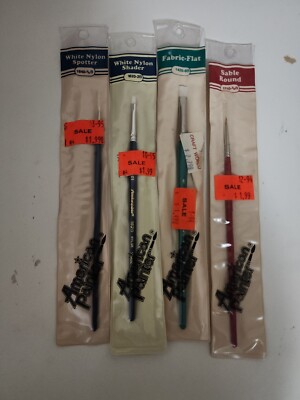 Loew Cornell Vintage NOS Paint Brushes Lot Sealed Unused American Painter Shader