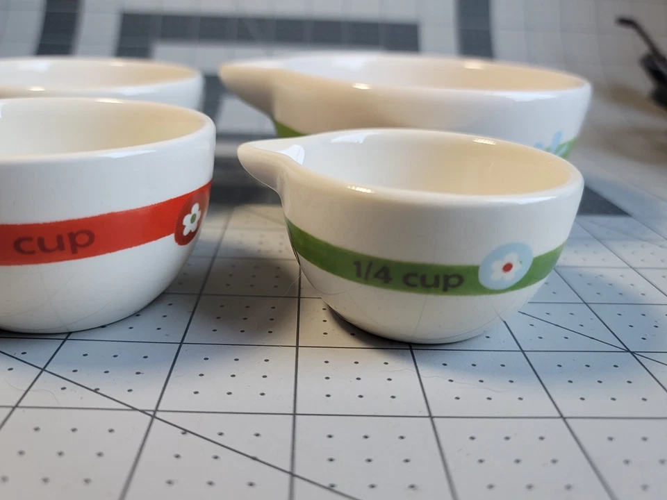 Set of 4 Ceramic Stack Measuring Cups w/ Cute Birds by Ganz 1/4, 1/3, 1/2, 1 cup - Image 4 of 4