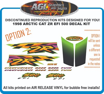 1998 ARCTIC CAT ZR 440 efi DECAL KIT , reproductions 500 600 700