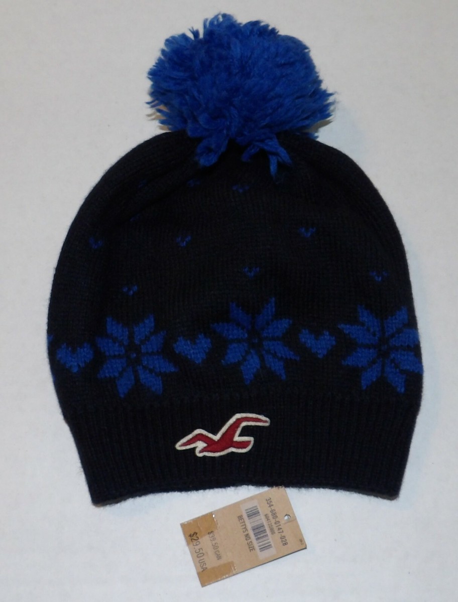 NEW NWT Hollister Blue Betty's Winter Beanie ONESIZE Retail