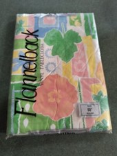 Floral Flannelback Vinyl Tablecloth 60" Round NOS