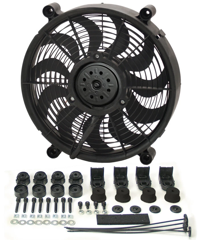 Derale 16214 14" H.O. Single RAD Pusher/Puller Fan with Premium Mount Kit - Image 2 of 4