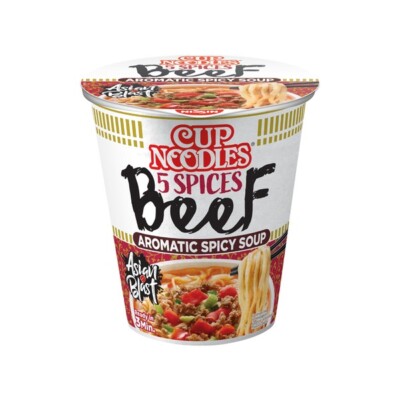 Nissin Cup Noodles japanische Nudelsuppe 5 Gewürz Rind 64 g gewürzvielfalt stark