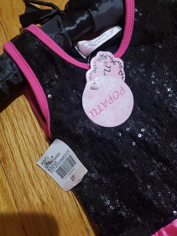 Nuevo Vestido Tutú Popatu Tul Lentejuelas Fiesta Juego 2T para Niñas Pequeñas Foto 2 de 4