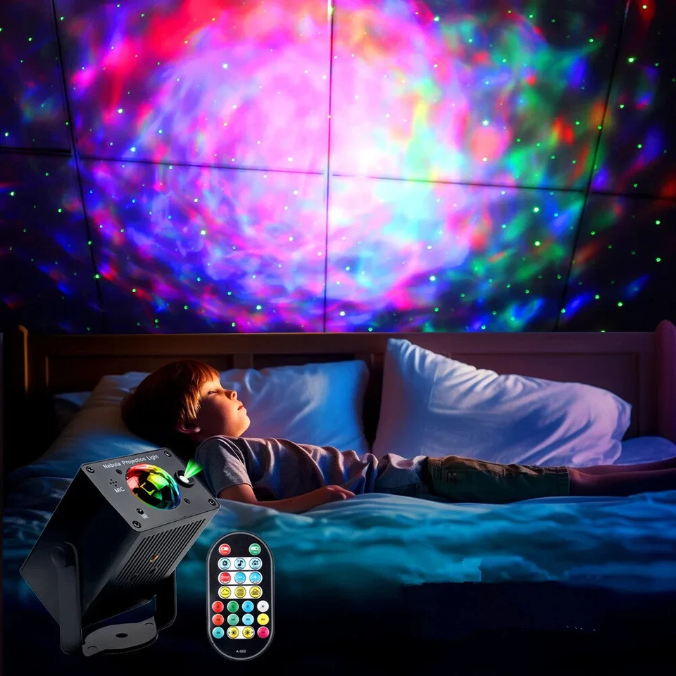 Remote Ocean Wave Nebula LED Laser Star Projector Light DJ Birthday Party Light - Image 3 of 4