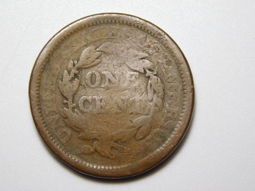 US COINS 1844 BRAIDED HAIR LARGE CENT *BENT* - Picture 7 of 11