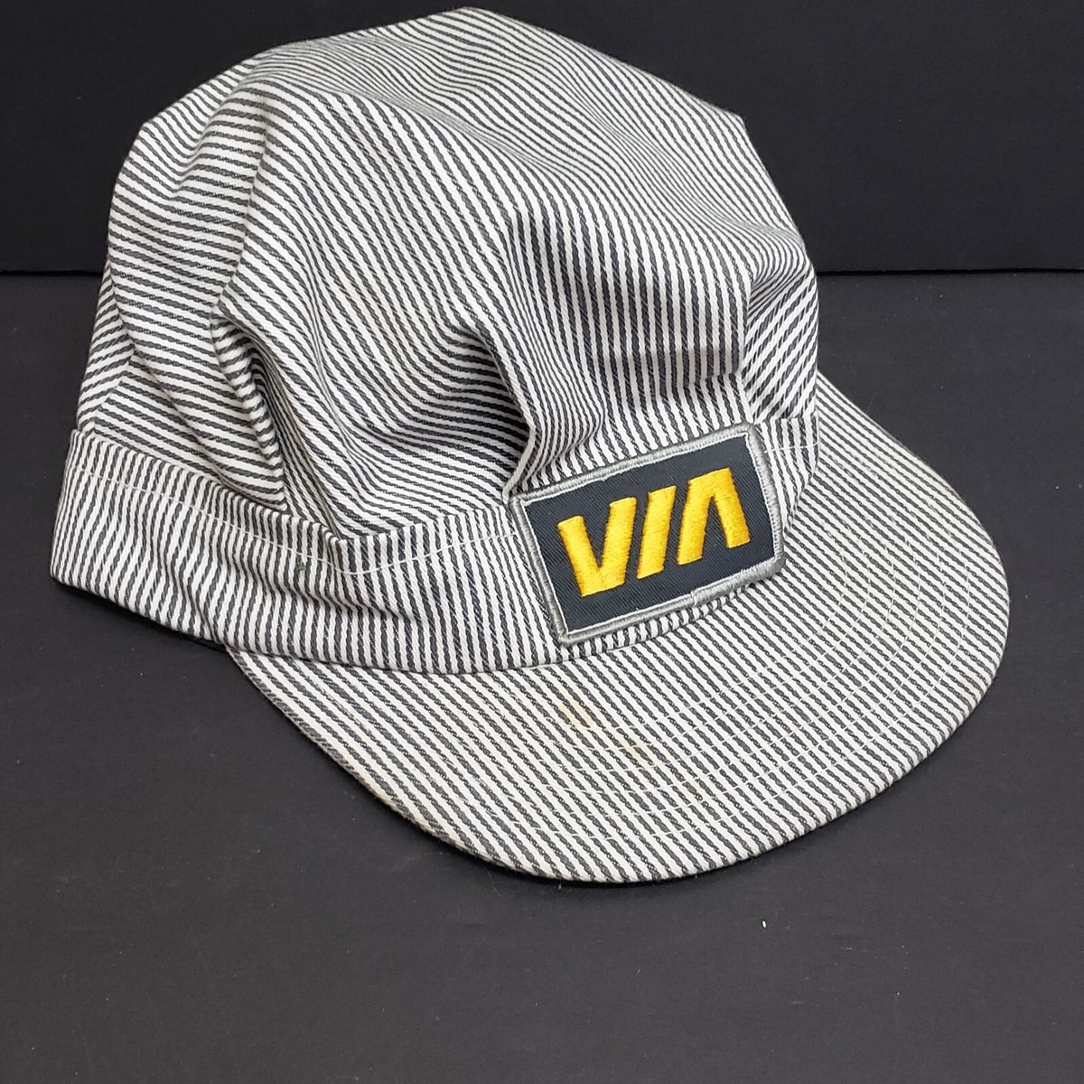 VTG VIA Rail Canada Train Conductor Engineer Striped Snapback Hat