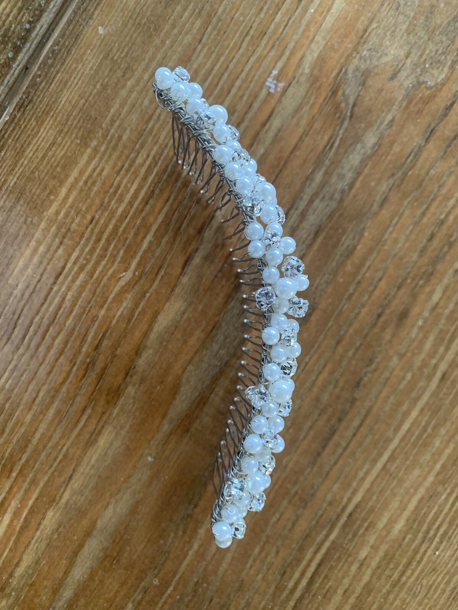 NWT- David’s Bridal Silver Bridal Comb w Rhinestones and Crystal Clusters David main image 2