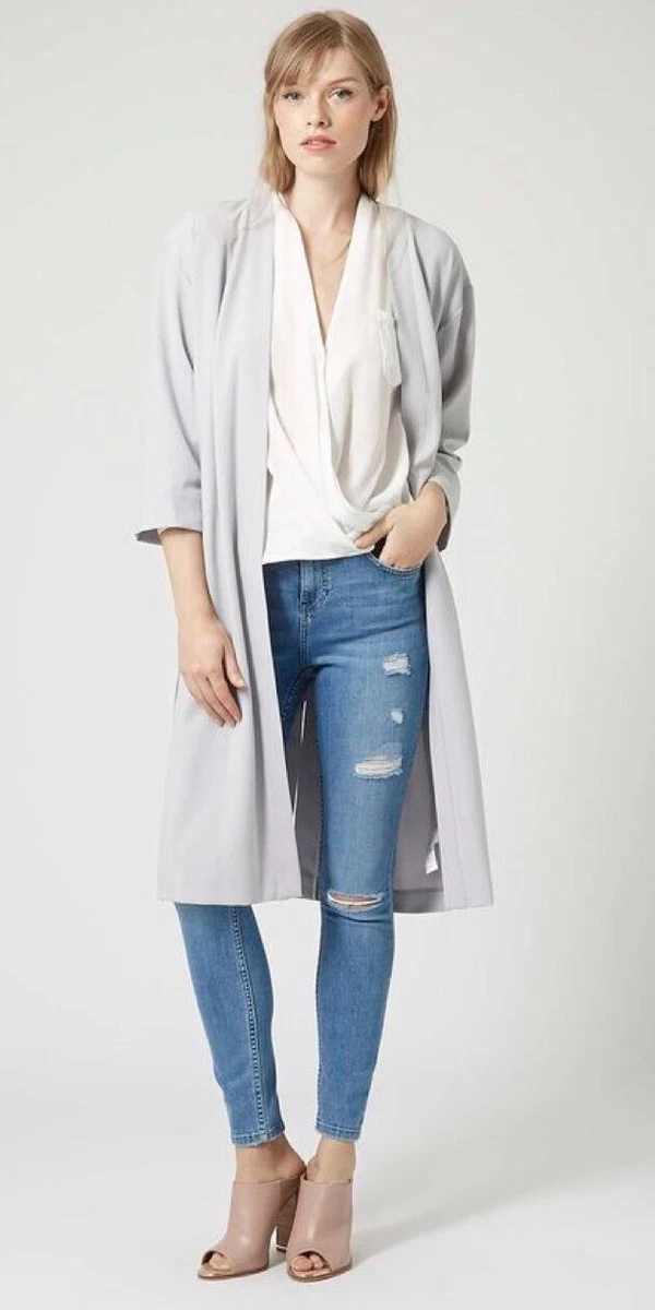 Pale blue cheap duster coat