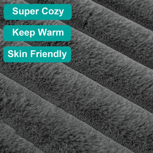 Luxus Kunstfell Überwurf Decke ultraweich kuschelig wendbar warm Schlafsofa Überwürfe - Bild 2 von 23