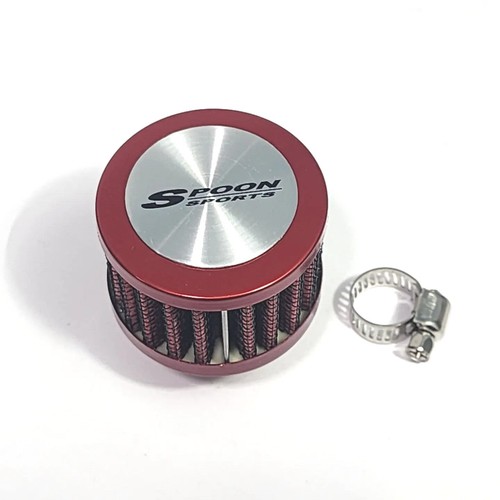 Red 9mm Mini Air Oil Breather Filter - Fits 96-00 Honda Civic D16, Performance/Custom