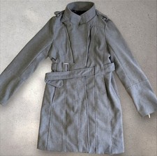 Yoki Coat Women’s Xl Black Wool Blend Full Zip With Belt Long Coat