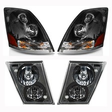 2004-2015 Fit For Volvo Vnl Pair Of Headlight & Fog Light Set W/ Bulbs