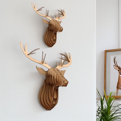 3D Hirsch Tierkopf - Schlitz zusammen 22 Teile MDF Holz Wandkunst Puzzle Display