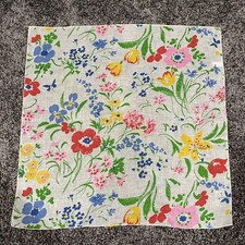Vintage Ray Strauss Multi Color Floral Scarf Square 21.5  X 21.5  Made In USA