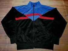 Vintage Adidas Trefoil Full-Zip Track Warm-Up Jacket Mens Medium Black Red Blue