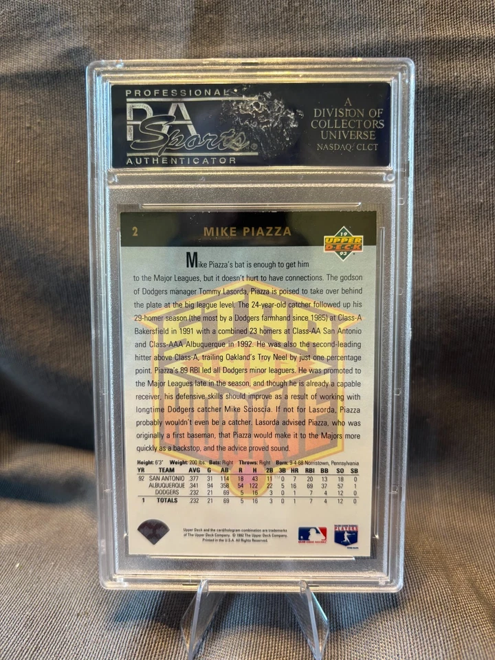 MIKE PIAZZA 1993 UPPERDECK IN THE PRESENCE STAR ROOKIE AUTHENTIC AUTOGRAPH - Image 2 of 2