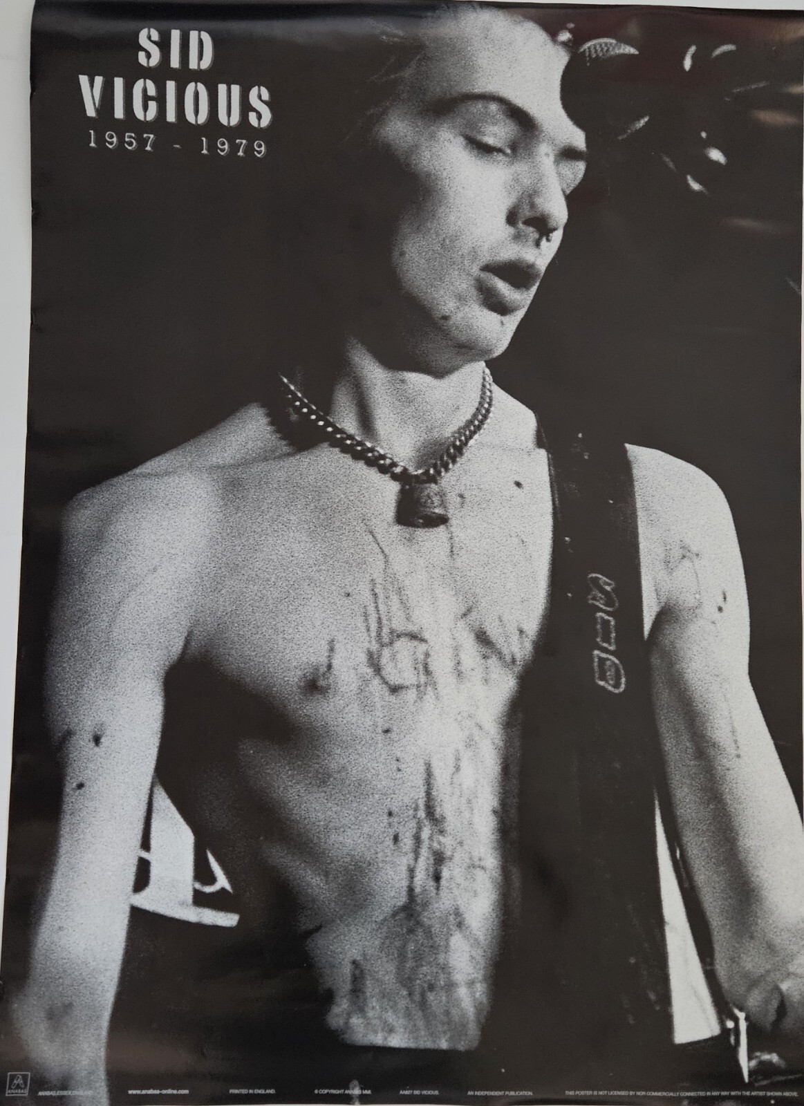 MUSIC POSTER ~ Sid Vicious 1957-1979 24x34" Anabas #AA827 UK Import Sex Pistols