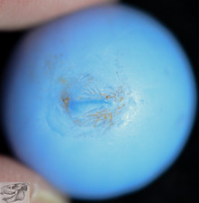 Handmade Periwinkle Blue Opaque Marble, Melon Ball 11/16 in, Near Mint, Ger S976