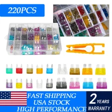220PCS Mini Standard Blade Fuse Assortment Auto Car Truck Fuses Kit