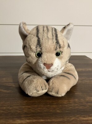 FAO Schwarz Tabby Cat Bengal Tiger Striped Kitten Cub Tan Black 12  Rare Plush