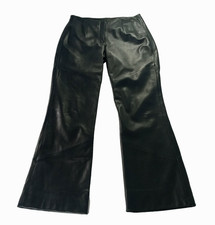 Wilsons Genuine Leather Pants Boot Cut Size 8 Womens Lined Black 29x30