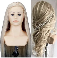 HAIRWAY Mannequin Head 24” 100% Human Hair Blonde Cosmetology Practice Training